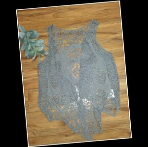 Jastie Open Stitch Cardigan Boho Hippie Crochet Ve